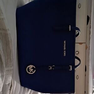 Michael Kors Blue and Cream Interior Handbag
